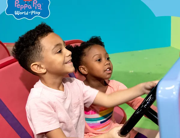 Kids driving a car