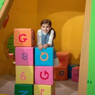 Girl playing with blocks